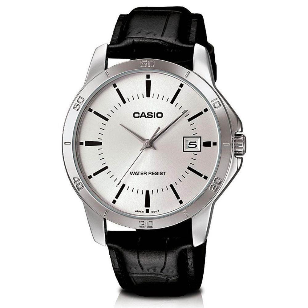 【CASIO】MTP-V004L 日期顯示 生活防水 簡約時尚 皮革腕錶-