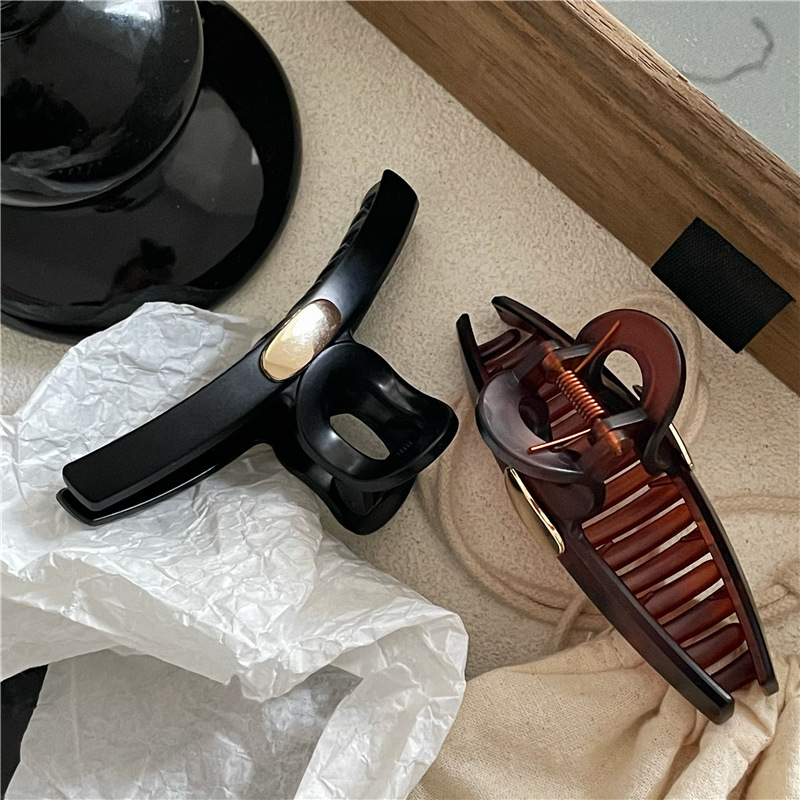 《4751》ins復古金色金屬貼片髮夾