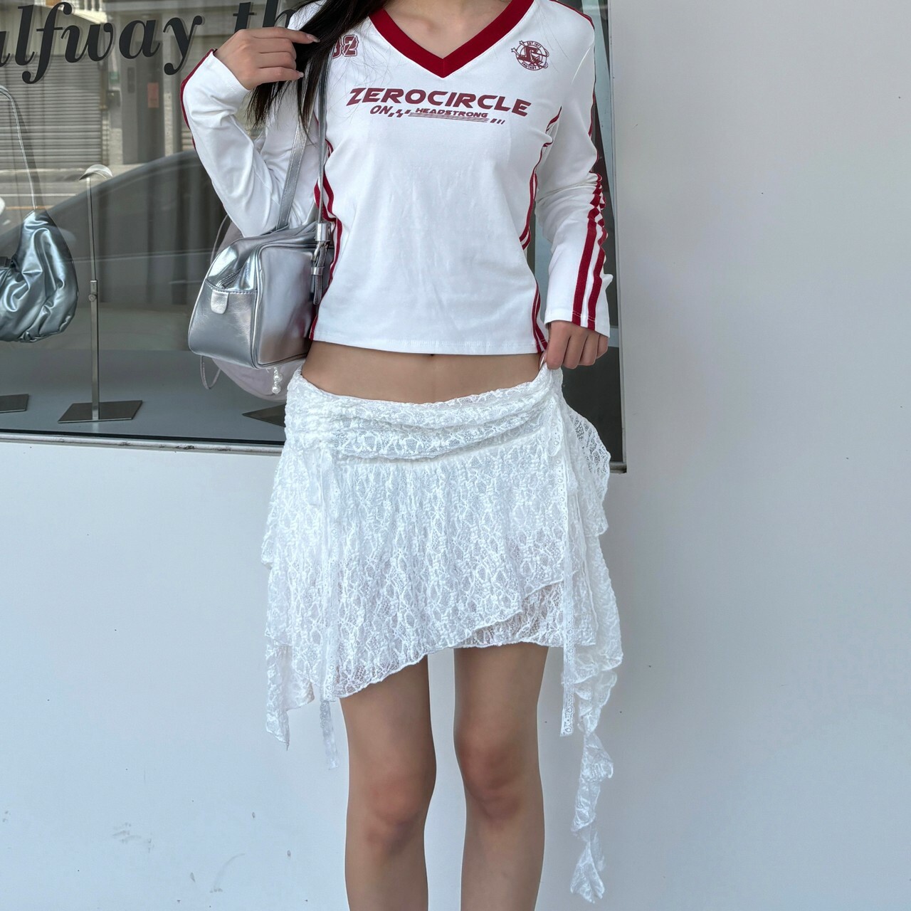 不規則蕾絲半身裙