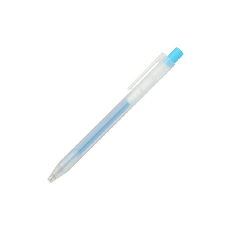 無印良品 MUJI 自由換芯按壓滑順膠墨筆/水藍/0.5mm