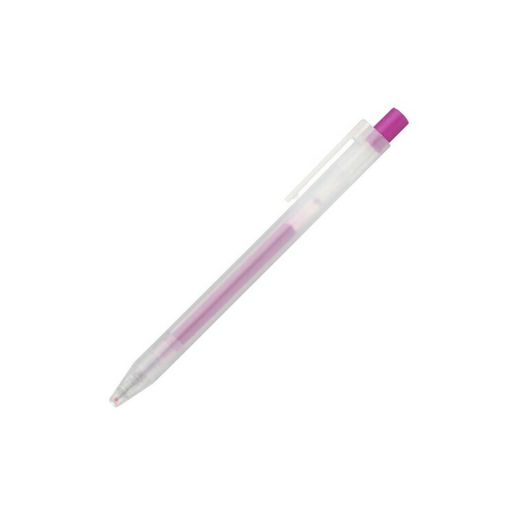 無印良品 MUJI 自由換芯按壓滑順膠墨筆/紫/0.5mm