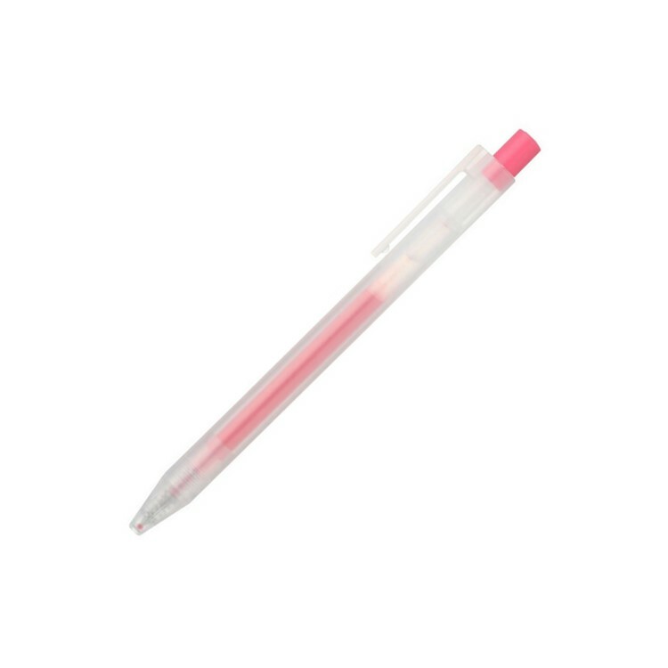 無印良品 MUJI 自由換芯按壓滑順膠墨筆/粉紅/0.5mm