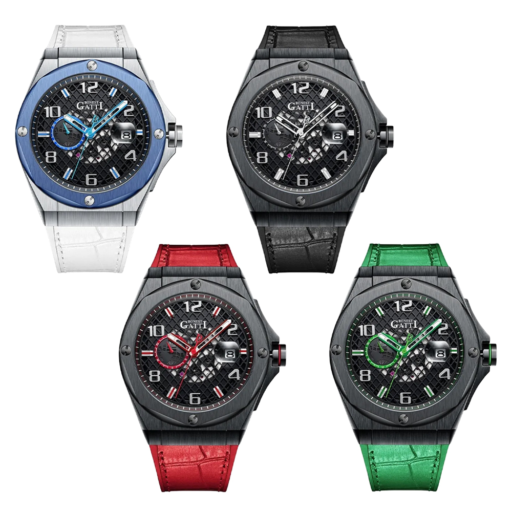 【Bonest Gatti 】Universe 宇宙系列 BG8701 自動 機械錶 日期顯示視窗 夜光 腕錶 47mm