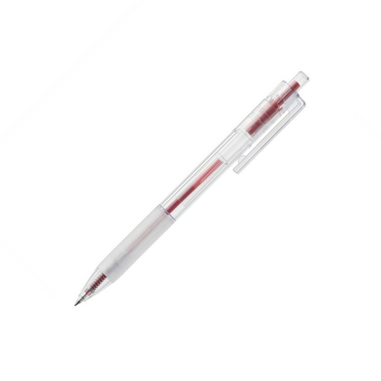 無印良品 MUJI 透明管原子筆/0.7mm/紅