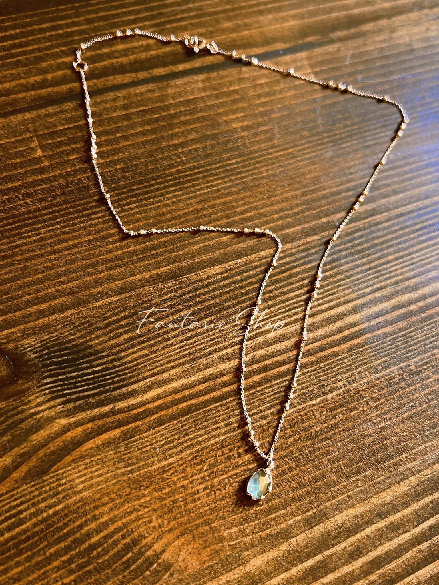 韓國高質感輕珠寶飾品-拉長石項鍊