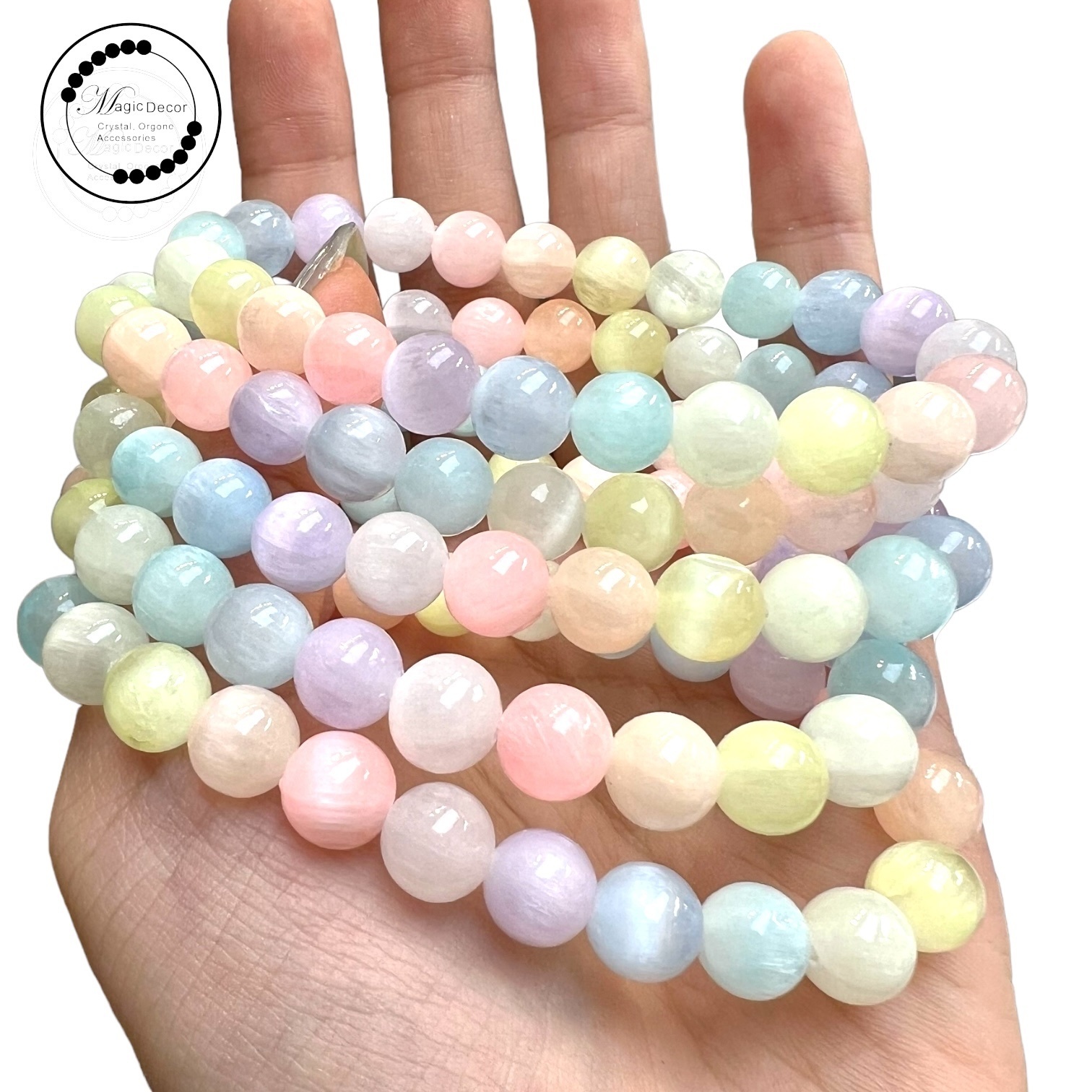 250823 - C26 8mm+馬卡龍糖果透石膏圓珠手串