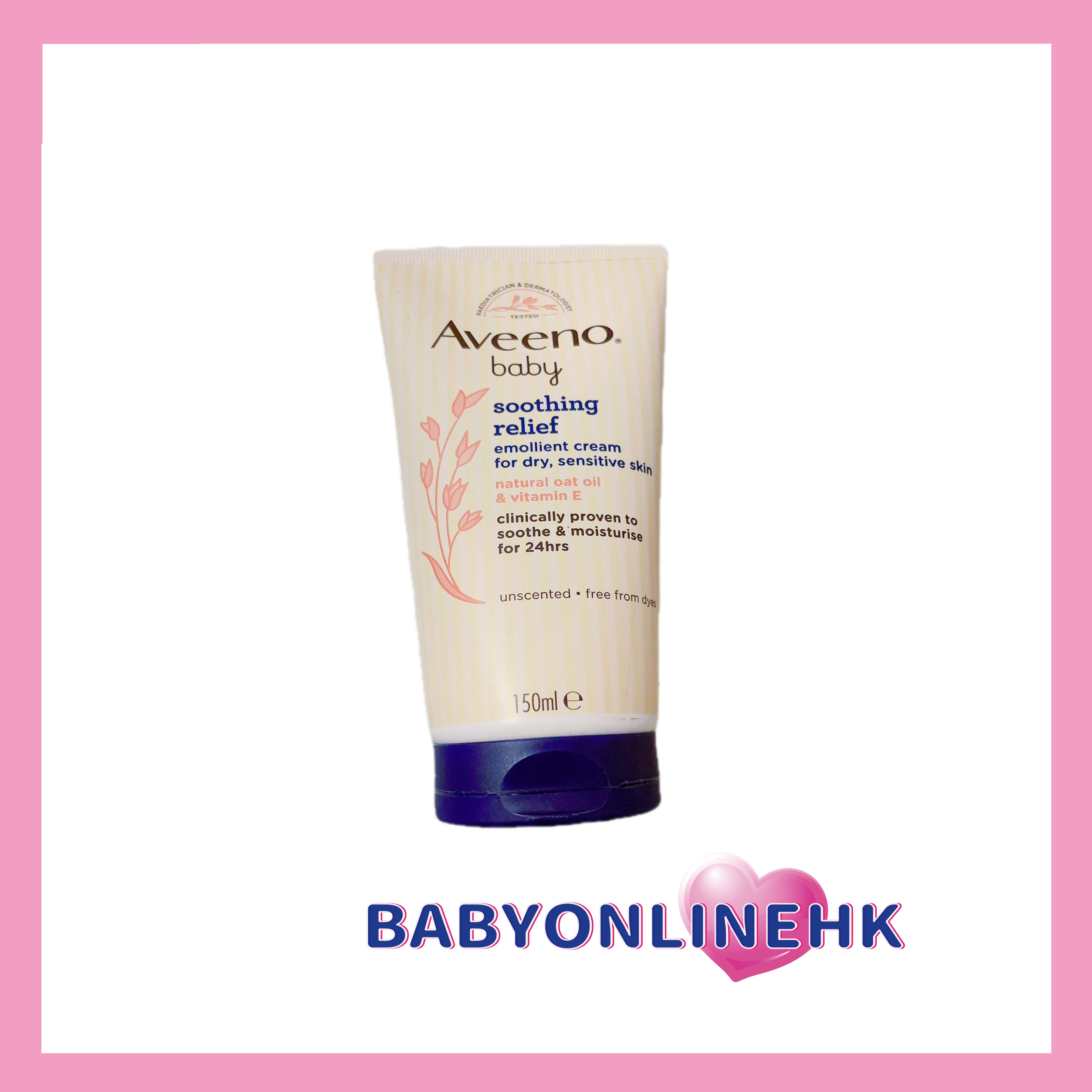 AVEENO ®嬰兒舒緩潤膚霜富含維生素 E 和 100% 純燕麥油