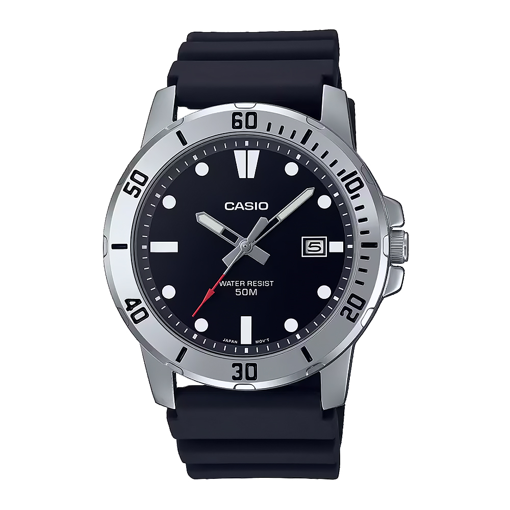 【CASIO】MTP-VD01帶日期 防水50米 水鬼款 夜光 矽膠腕錶-