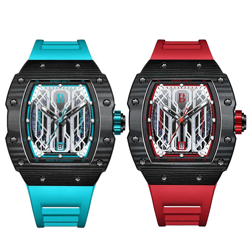 【Bonest Gatti 】 風險者系列 BG9916碳纖維錶框 機械錶 德國機械錶 德國手錶 酒桶錶