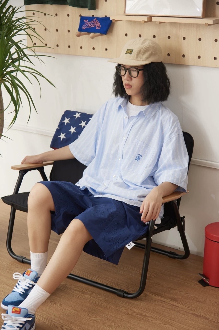 #現貨 Battles 夏季 尼龍 機能 火焰刺繡 休閒短褲 4色