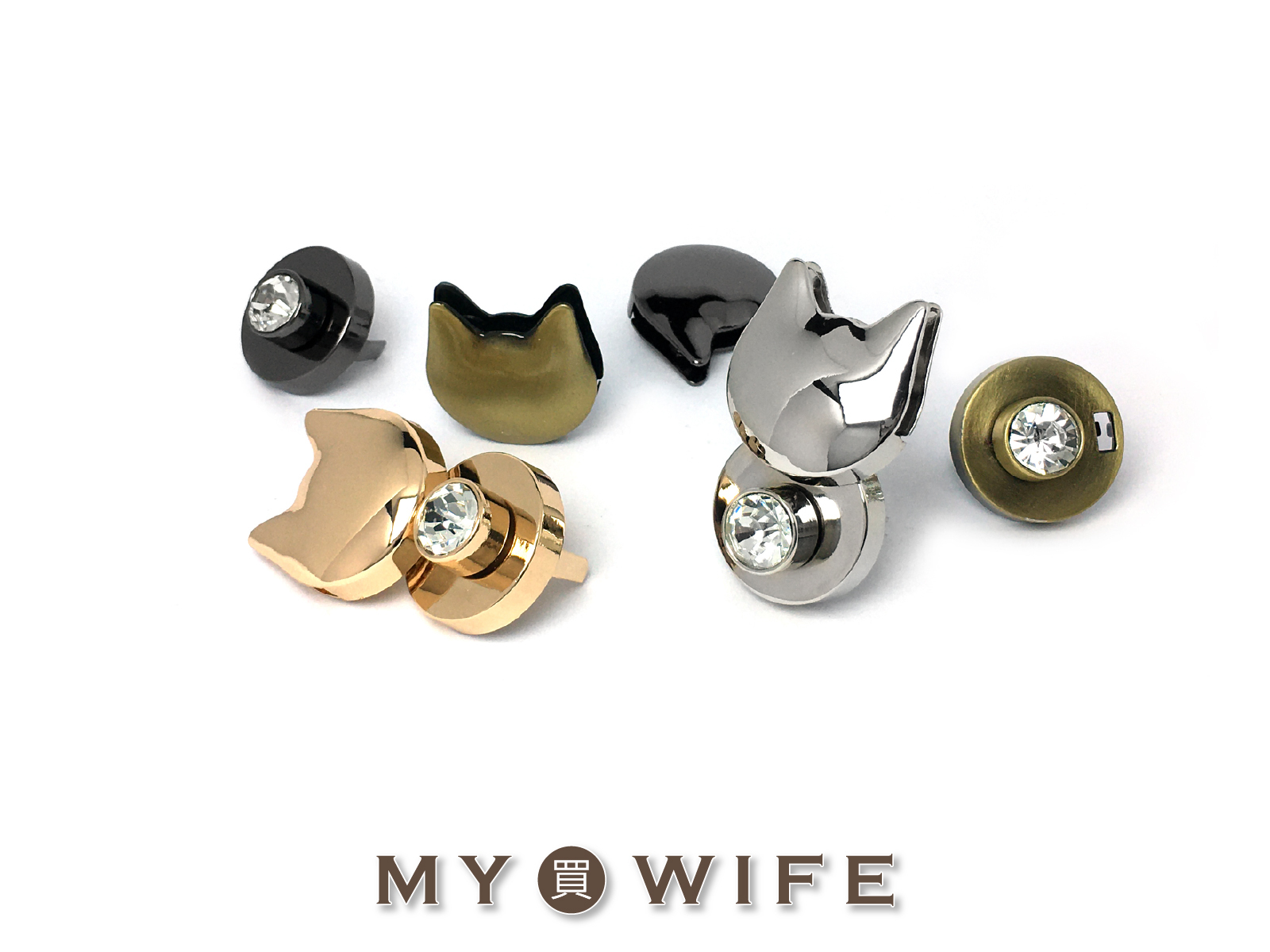 47x27mm貓頭帶鑽合金鎖扣_鎖扣/包扣/書包扣_4色【YR-Y1901】