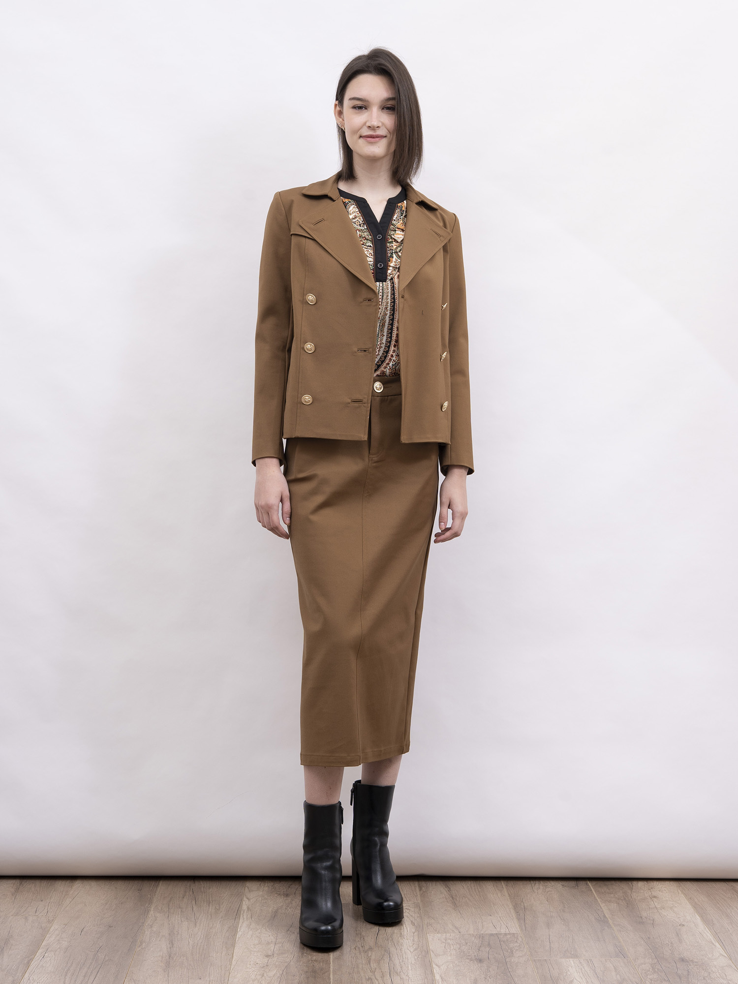 mi-tu 雙排扣長袖風衣