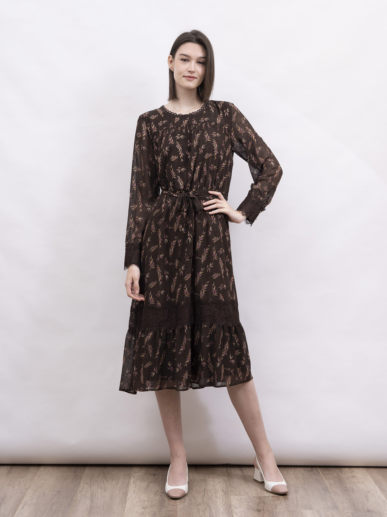 mi-tu 印花圓領連身裙