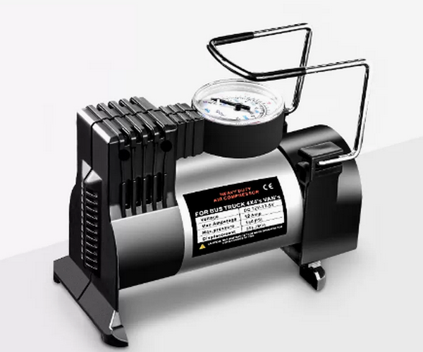 爆款車載充氣泵胎壓監測器- 100w【30缸12v金屬電機+可測胎壓+送氣嘴】