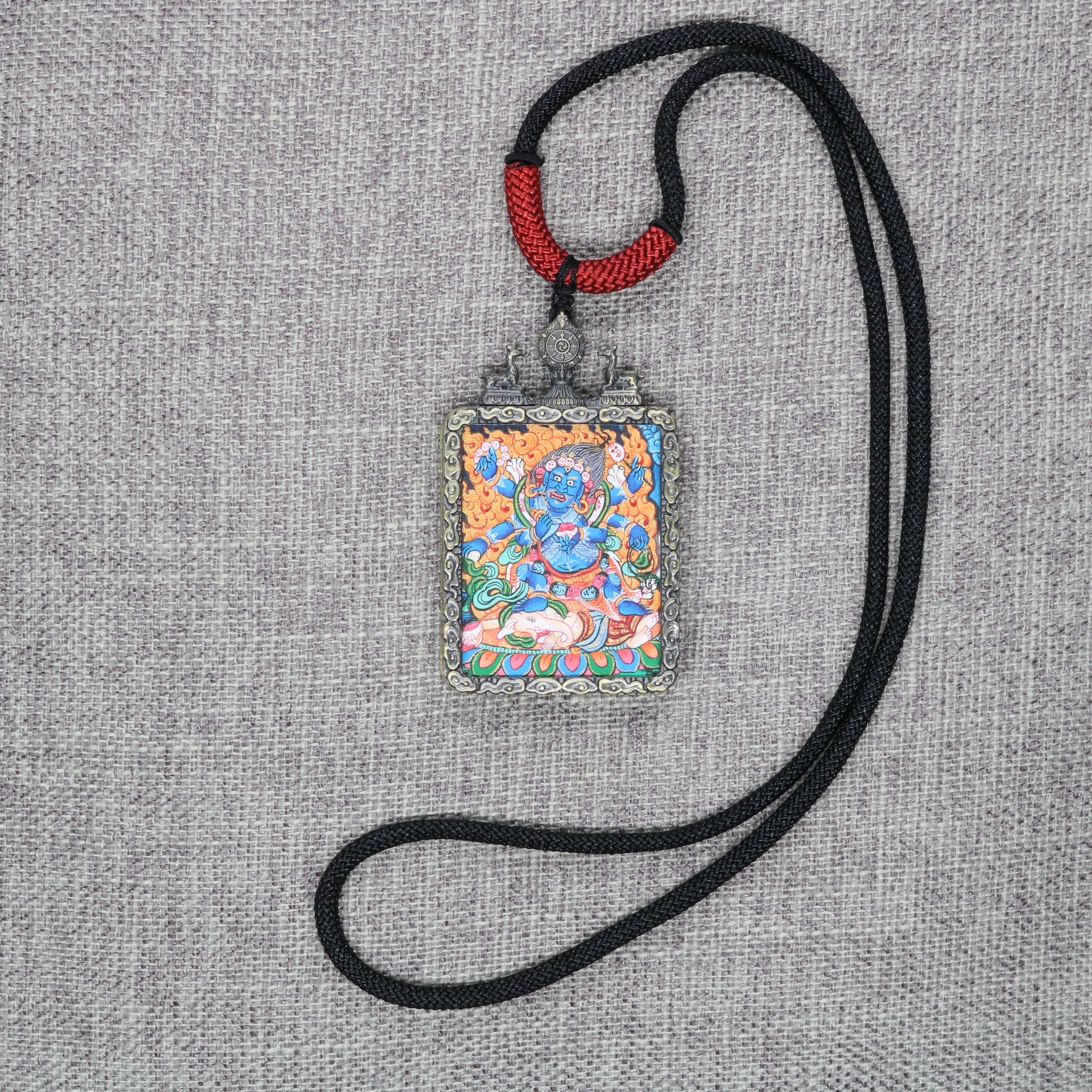 尼泊爾藏式復古雙面唐卡項鏈