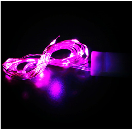 New LED copper wire string lights (waterproof pink) (2 meters)
