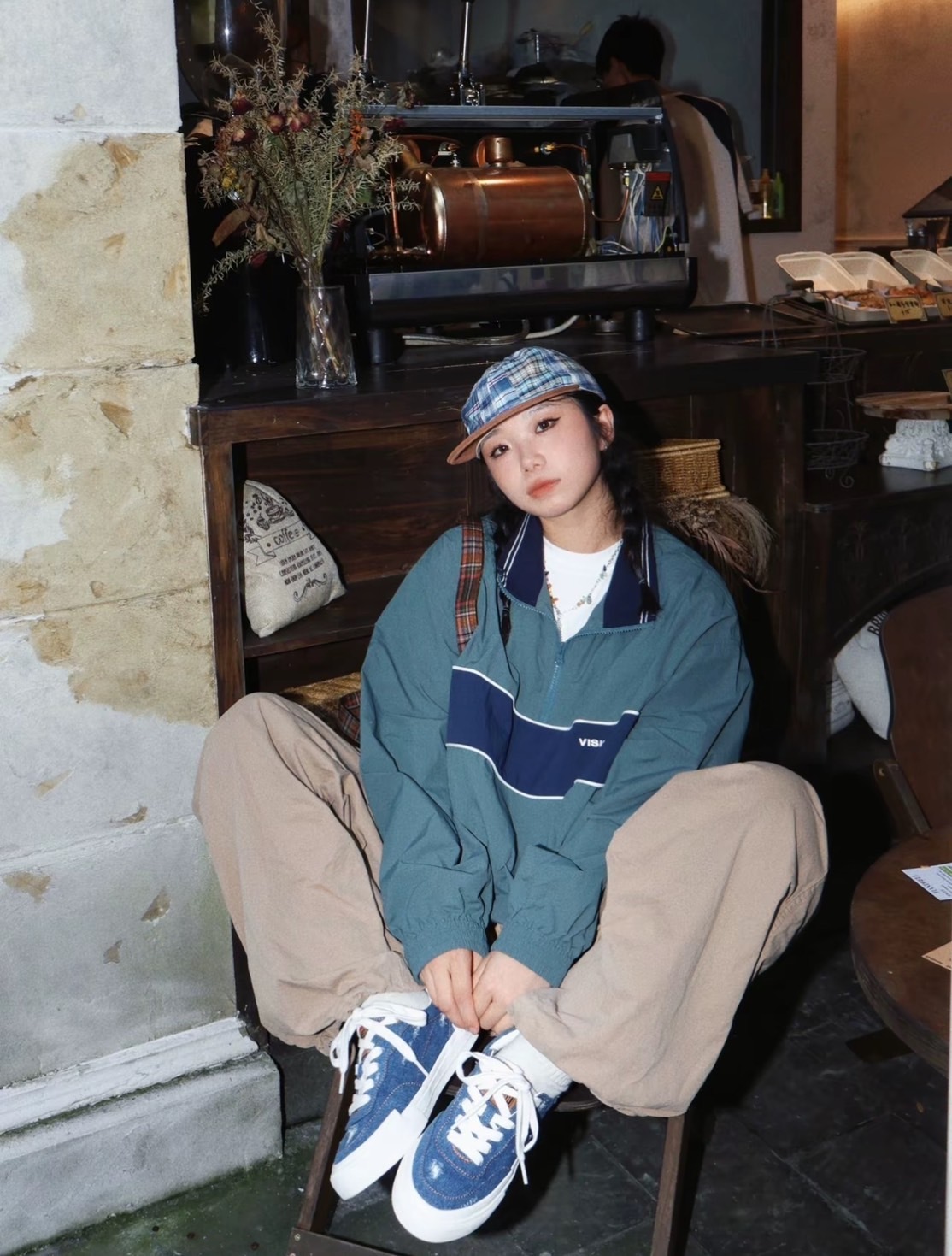 "代購" Vision Street Wear 美式復古 撞色半拉鍊 立領防風外套