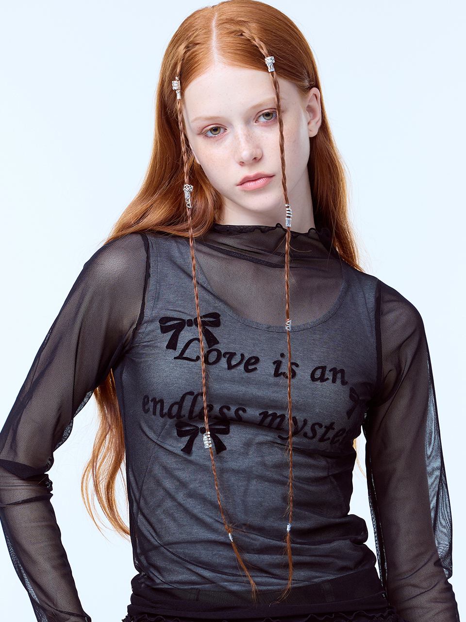 LUVISTRUE PA SEE-THROUGH RIBBON TOP