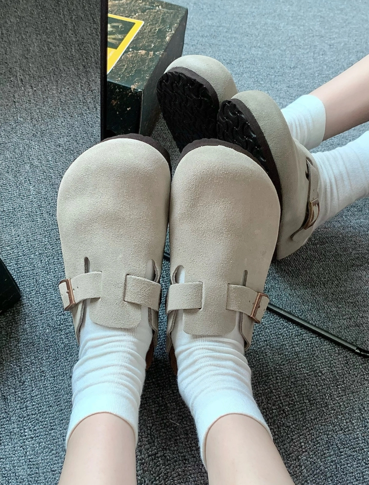 JEEP 勃肯鞋 拖鞋 穆勒鞋 包頭鞋 軟木底 涼拖鞋 懶人鞋 麂皮 3色/預購