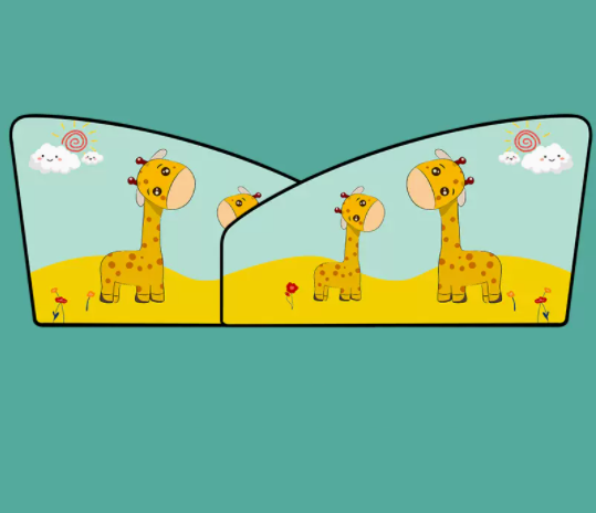 Popular two-piece front car sunshade magnetic sun protection and heat insulation shade (Ping An Lu-)