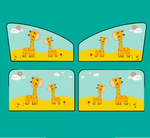 Popular four-piece car sunshade magnetic sun protection and heat insulation shade (Ping An Lu-)