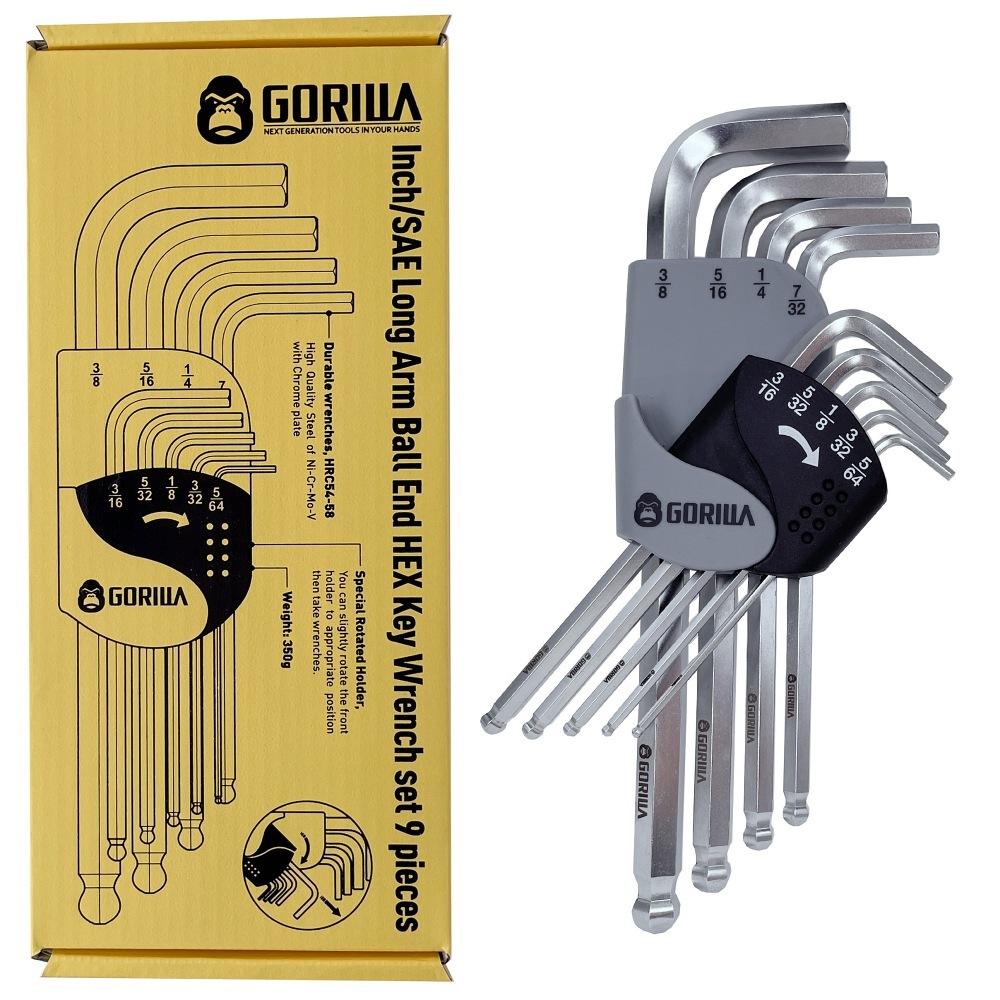 【Gorilla】9in1精密耐用英制六角球頭扳手組