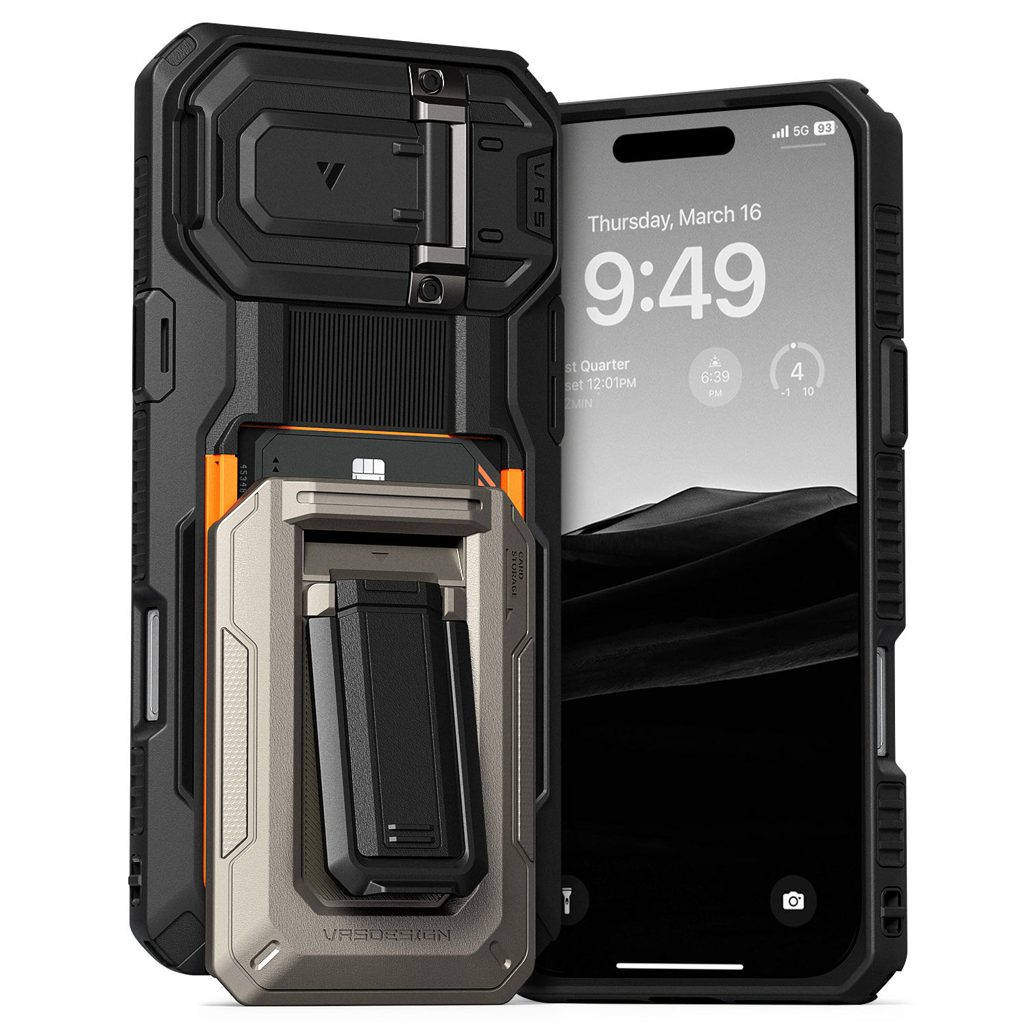 VRS Desgin - D-Wallet Origin - iPhone 16 Pro Max Case 高度防撞鏡頭保護插卡槽支架手機殼