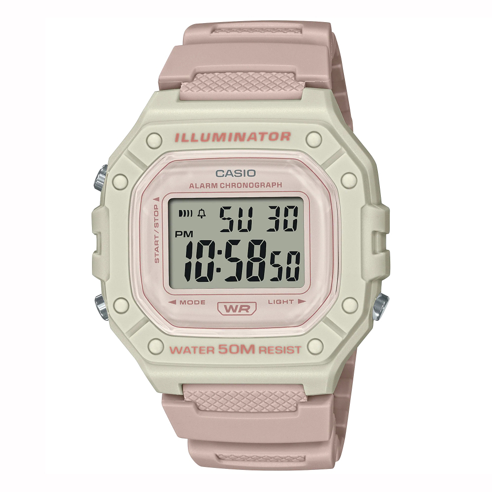 【CASIO】W-218HC 7年電池 防水50米 多功能 LED背光 自動日曆 電子錶-
