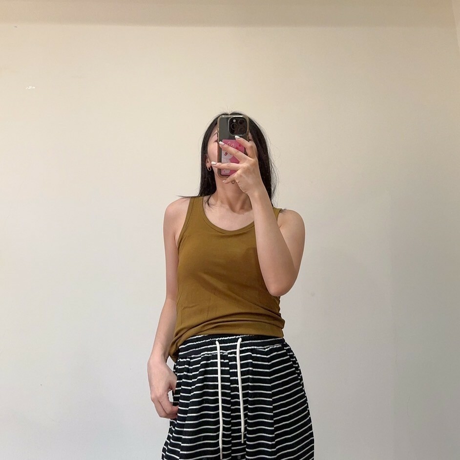 彈性圓領長版背心（bratop）（現貨）