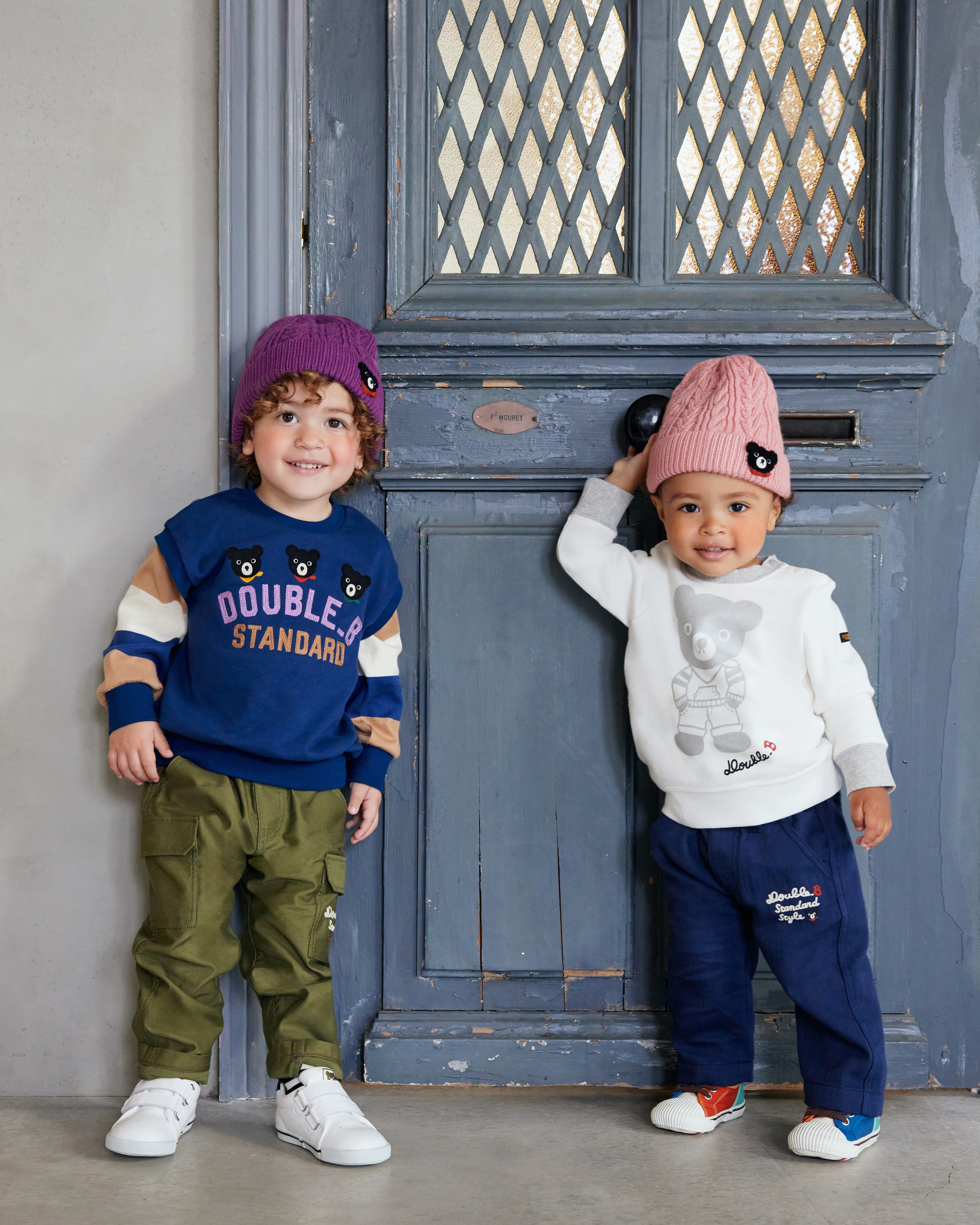 DOUBLE_B 雙層背心風格衛衣-藏藍