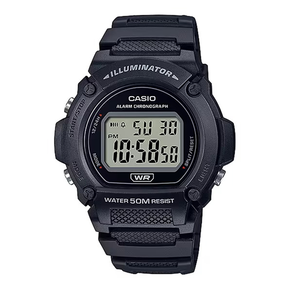 【CASIO】W-219H 7年電池 防水50米 多功能 LED背光 自動日曆 電子錶-