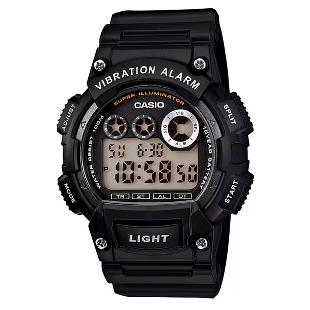 【CASIO】W-735H 10年電池 防水100米 多功能 LED背光 碼錶 電子錶-