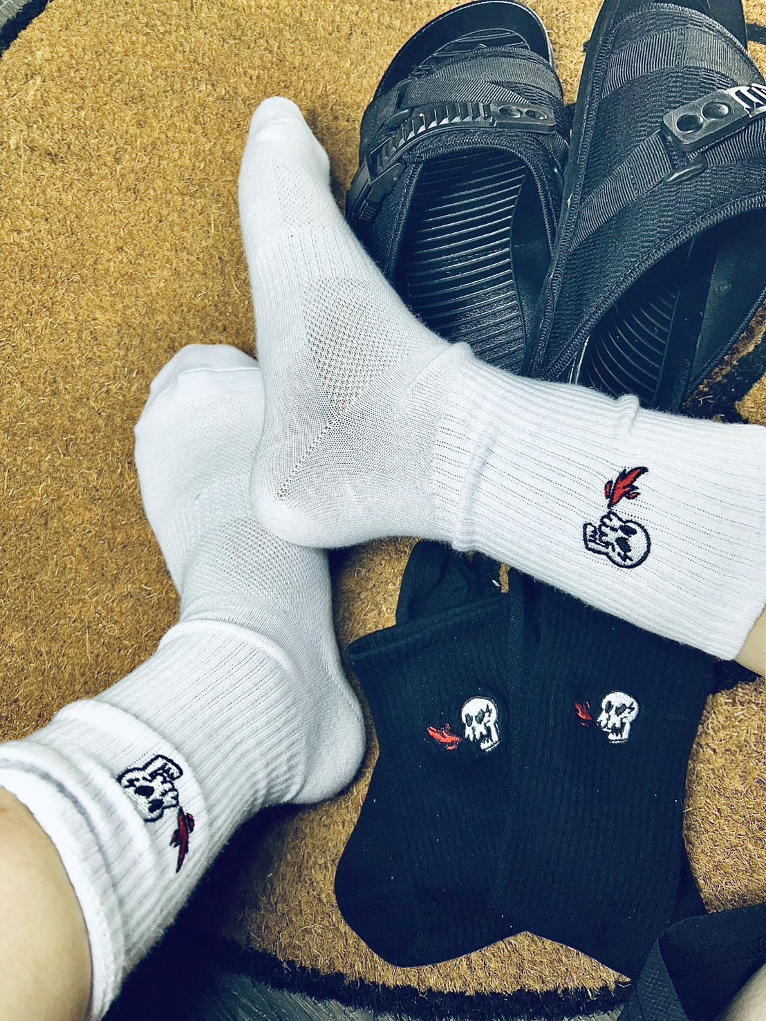 LSD火焰骷髏刺繡長襪【SCLSD019】