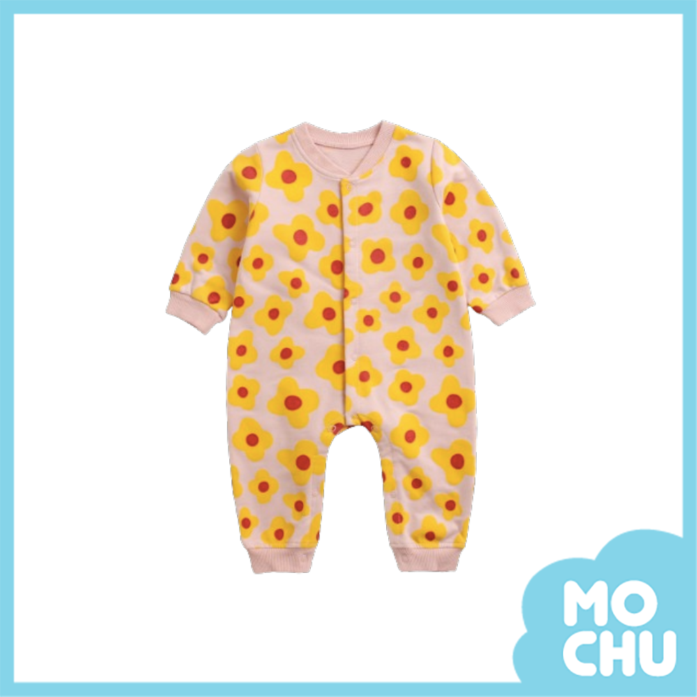 不規則小花朵長袖連身衣