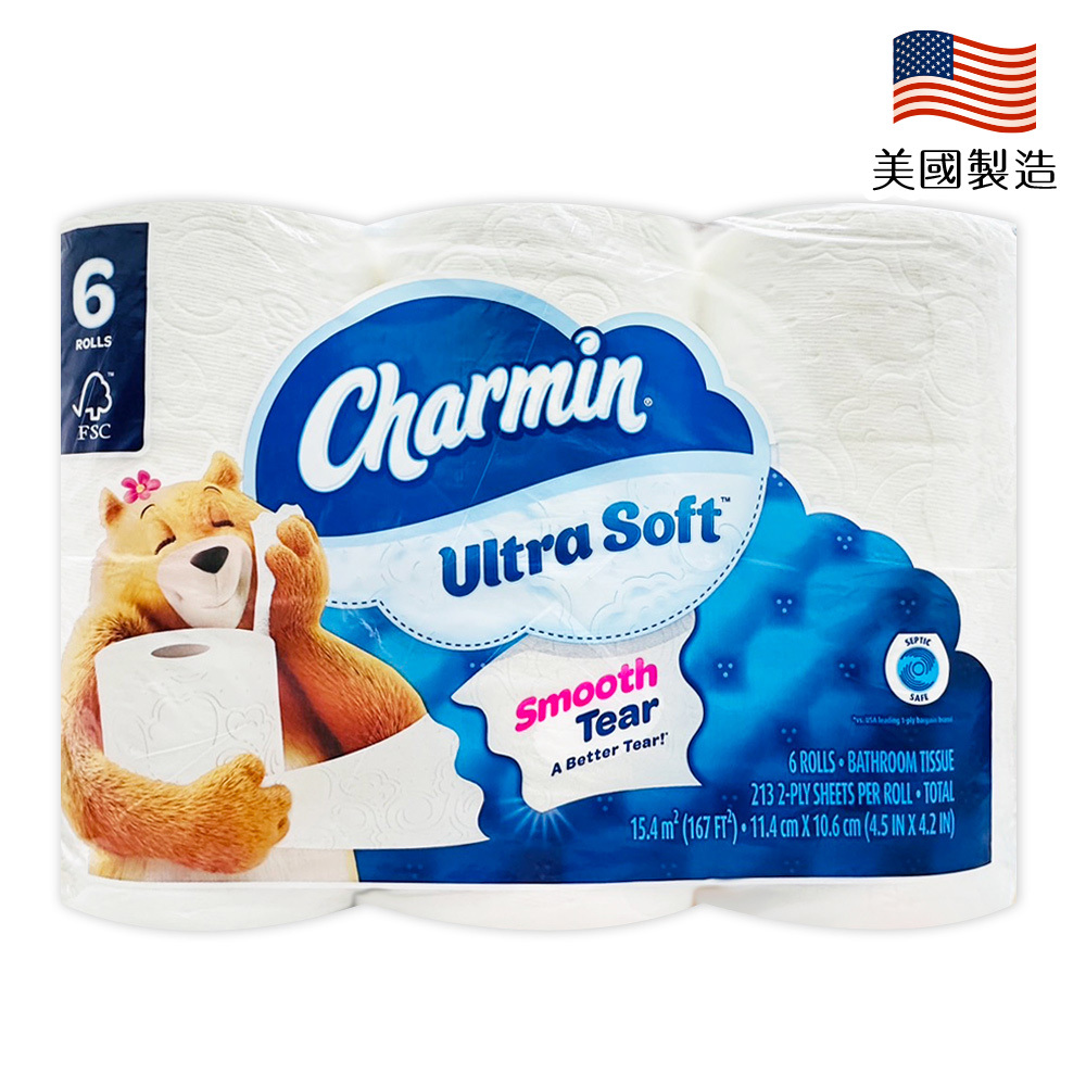 【美國 Charmin】超柔軟捲筒衛生紙(213張*6捲)