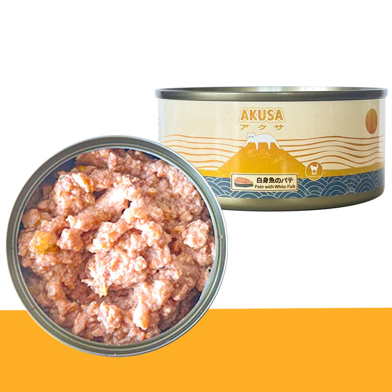 AKUSA 貓罐頭．白身魚肉醬156g