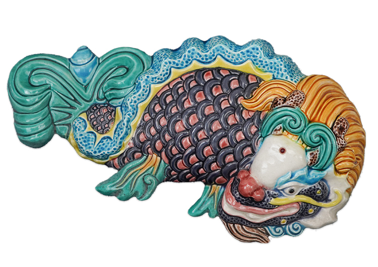 鹿港窯禮品館 精緻擺飾:無邊際框交趾陶「獨佔鰲頭」獎牌