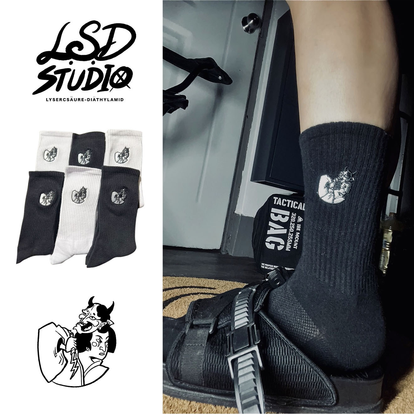 LSD日系武士刺繡長襪【SCLSD022】