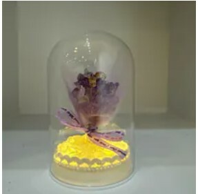[S] GEMZ & CO BFG MINI DOME BOUQUET WITH FAIRY LIGHTS, CITRINE/AMETHYST, X474 (X474)