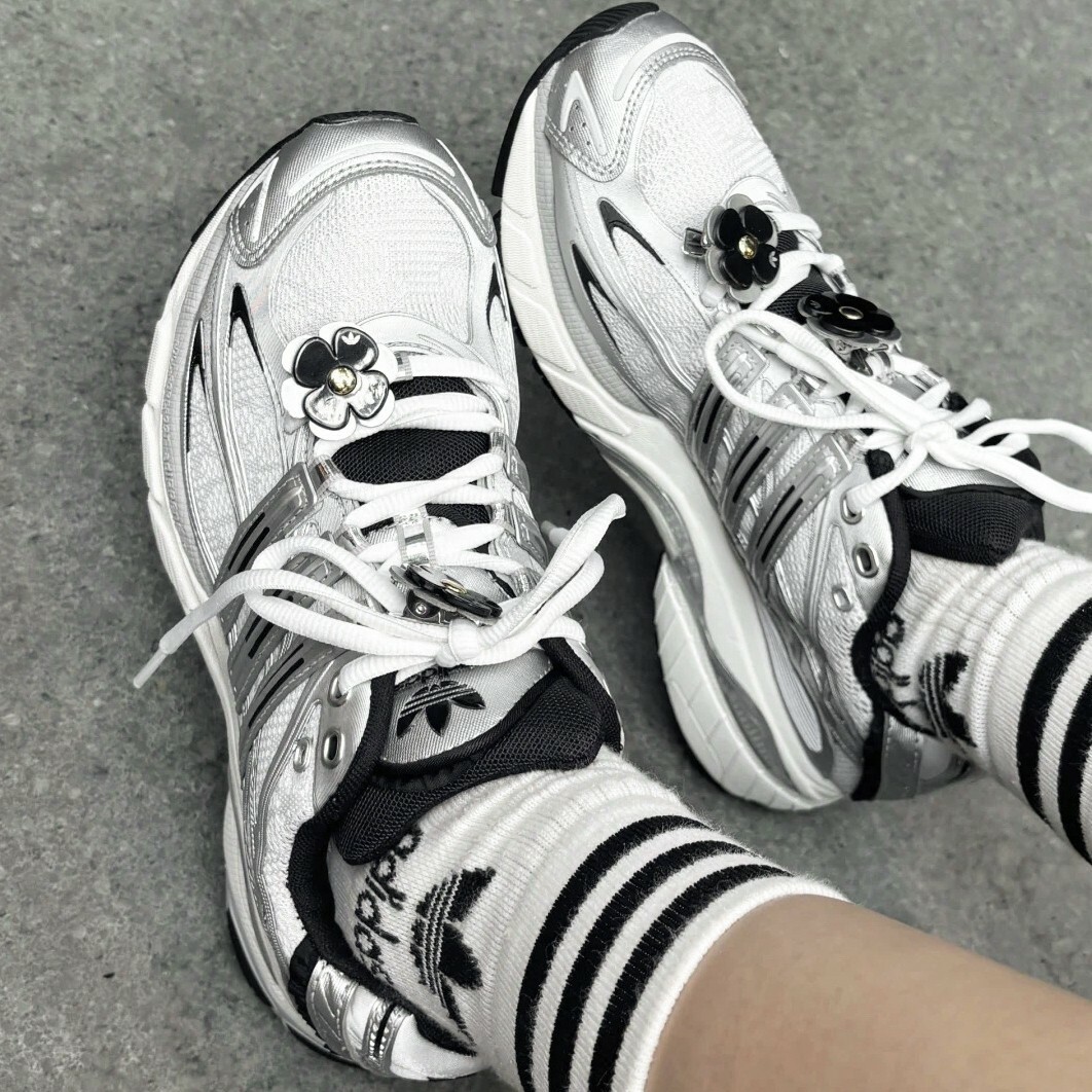 "代購" Adidas Adistar cushion 3 老爹鞋 銀黑色 Y2K 花花 鞋扣 復古慢跑鞋 IH5928