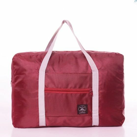 Hotly recommended travel lightweight foldable bag with pull rod multifunctional ultra-light storage bag (burgundy)
