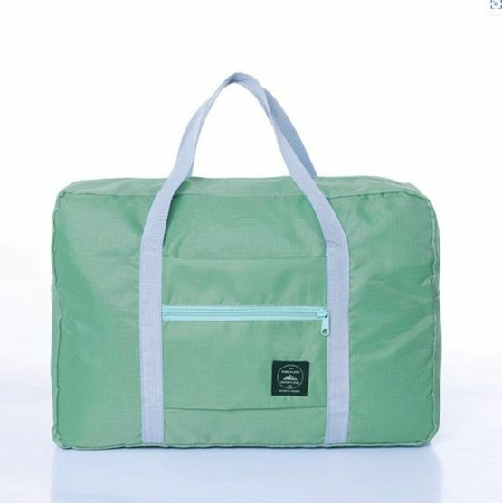 Hotly recommended travel lightweight foldable bag with pull rod multifunctional ultra-light storage bag (green)