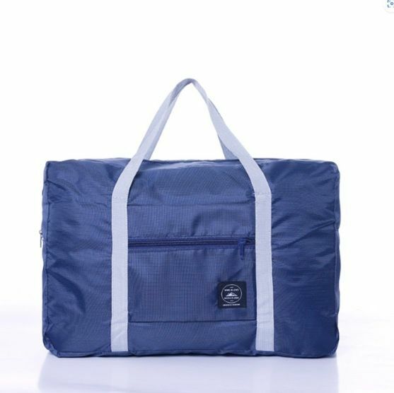 Hotly recommended travel lightweight foldable bag with pull rod multifunctional ultra-light storage bag (Navy Blue)