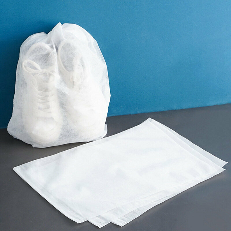 熱推5個 無紡布鞋袋 抽繩收納袋 束口曬小白鞋防塵防黃晾曬袋子旅行鞋套罩