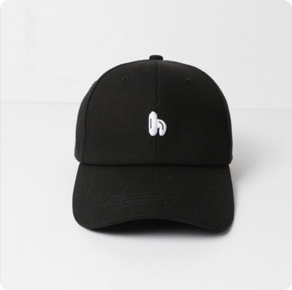 Popular outdoor versatile casual baseball cap (black with three-dimensional embroidery H letter)
