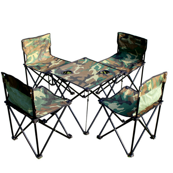 New camping folding table and chair set [4 chairs 1 table] five-piece set]