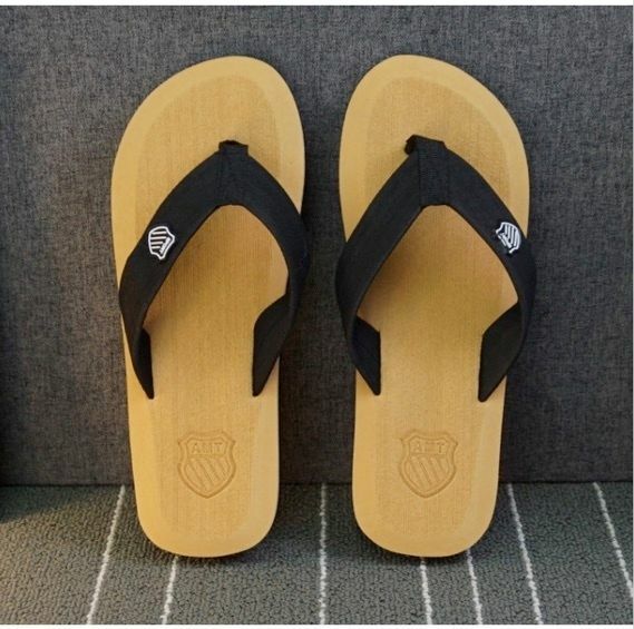 New men's lightweight lounge fashion beach non-slip flip-flops (size 42 - camel) shoe length 26.5cm