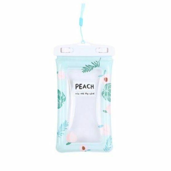 New swimming air bag transparent waterproof mobile phone case (green leaf)