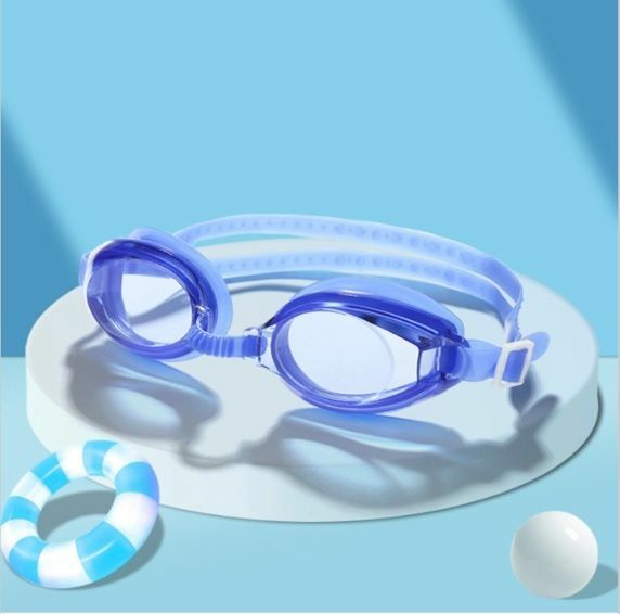 New waterproof and anti-fog swimming goggles for adults and children (royal blue with a pair of earplugs - boxed) universal for adults and children