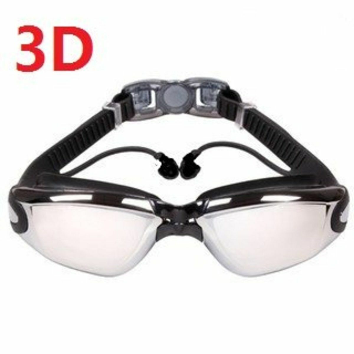 New 3D anti-fog swimming goggles with earplugs, high-definition anti-fog lenses, high light transmittance, anti-fog and anti-UV, one-piece earplugs, comfortable in the ears, good waterproofness!